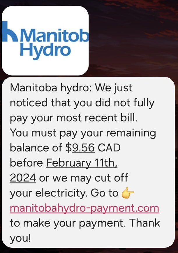 Manitoba Hydro предупреждава за разпространяваща се измама по имейл и