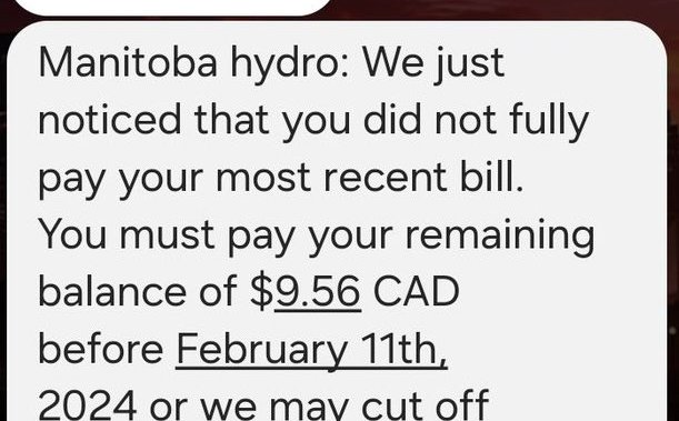 Manitoba Hydro предупреждава за измамни имейли, текстови съобщения, заплашващи прекъсвания на електрозахранването