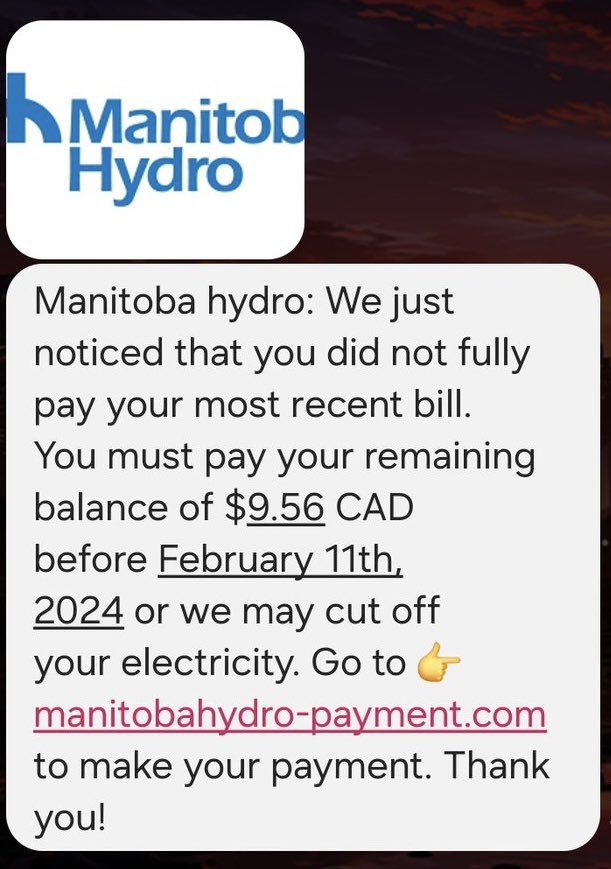 Manitoba Hydro warns of scam emails, texts threatening power cutoffs