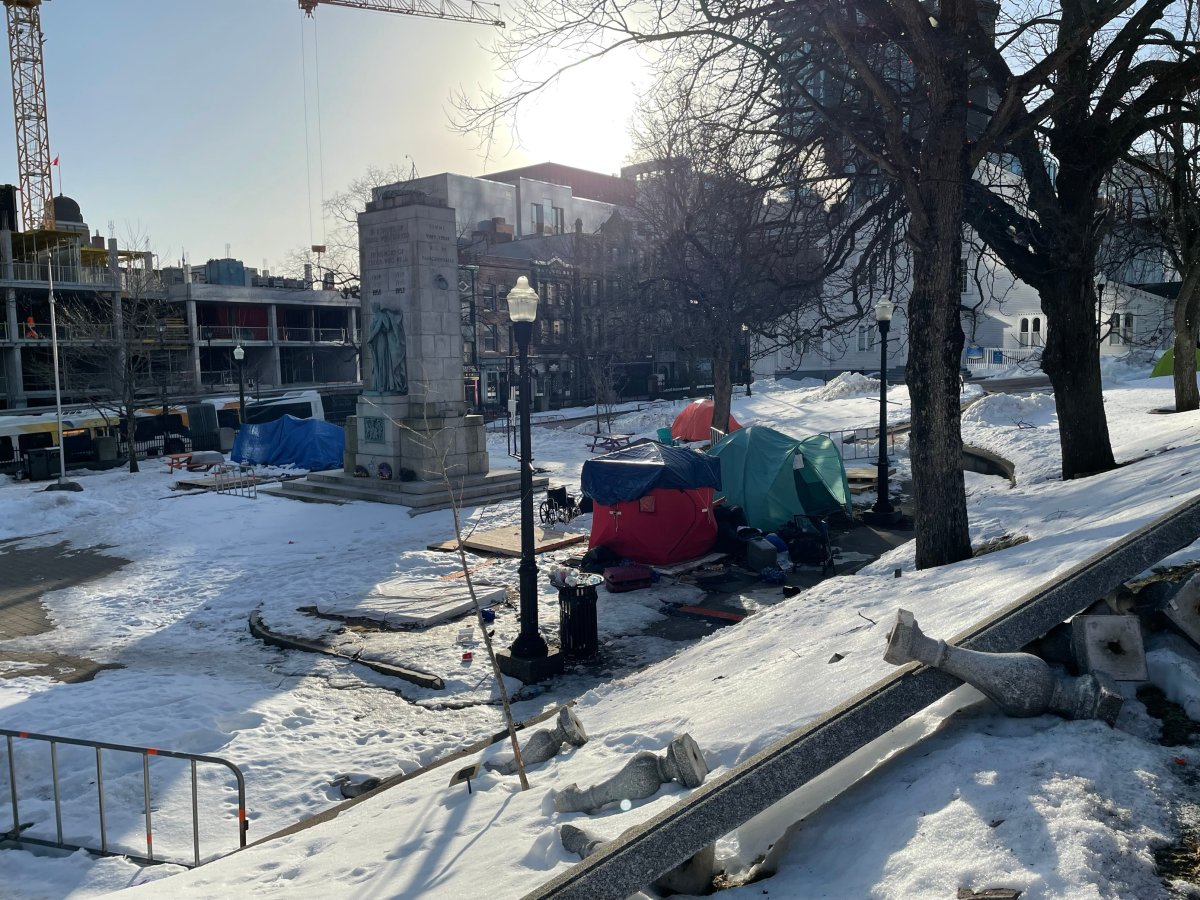Tents are seen at Grand Parade Feb. 26, 2024.