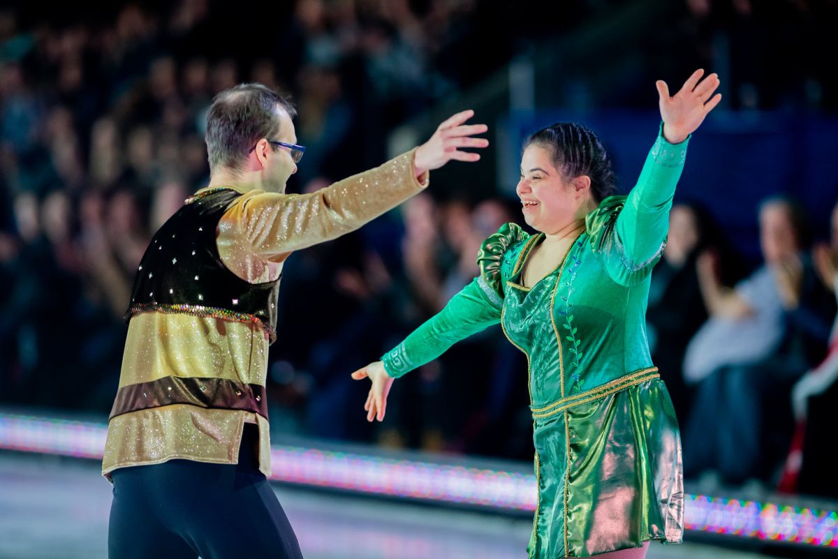 Figure skater Nicole Vespa competes in an undated handout photo. Vespa has been practising three times per week to prepare for the figure skating competition at the 2024 Special Olympics Canada Winter Games in Calgary. The 25-year-old from Hamilton has also participated in swimming, golf and rhythmic gymnastics with Special Olympics Canada.