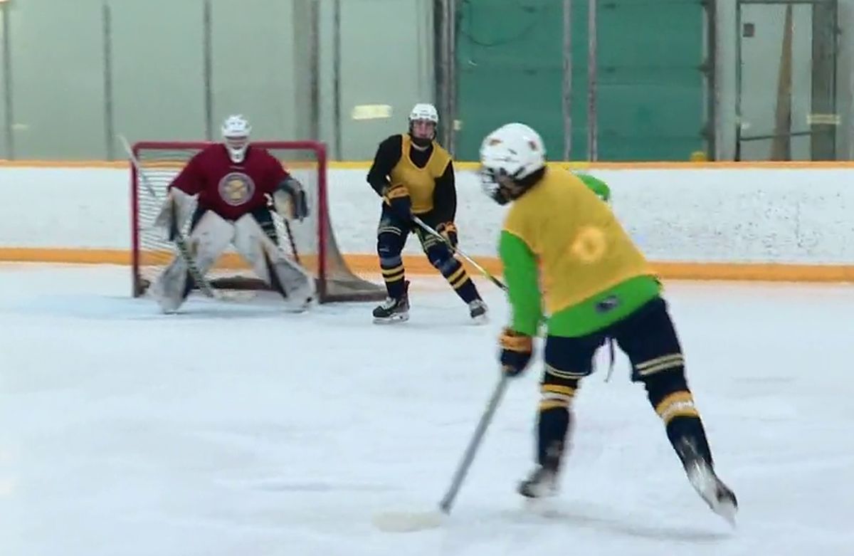 Ossie McIntyre is seen at a St. Albert Sabres practice in 2024.