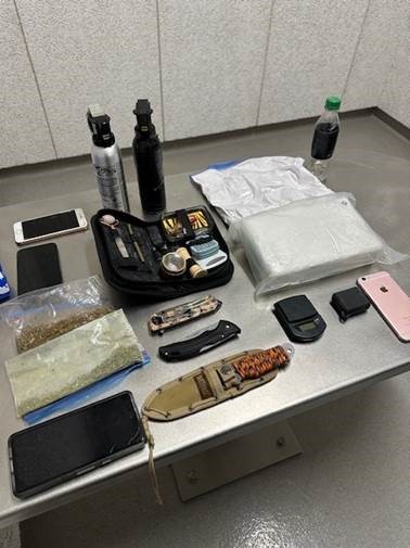 Photo of items seized in Feb 16. traffic stop by Manitoba RCMP