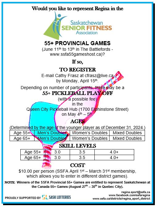 55+ Pickleball Provincial Games Registration - image