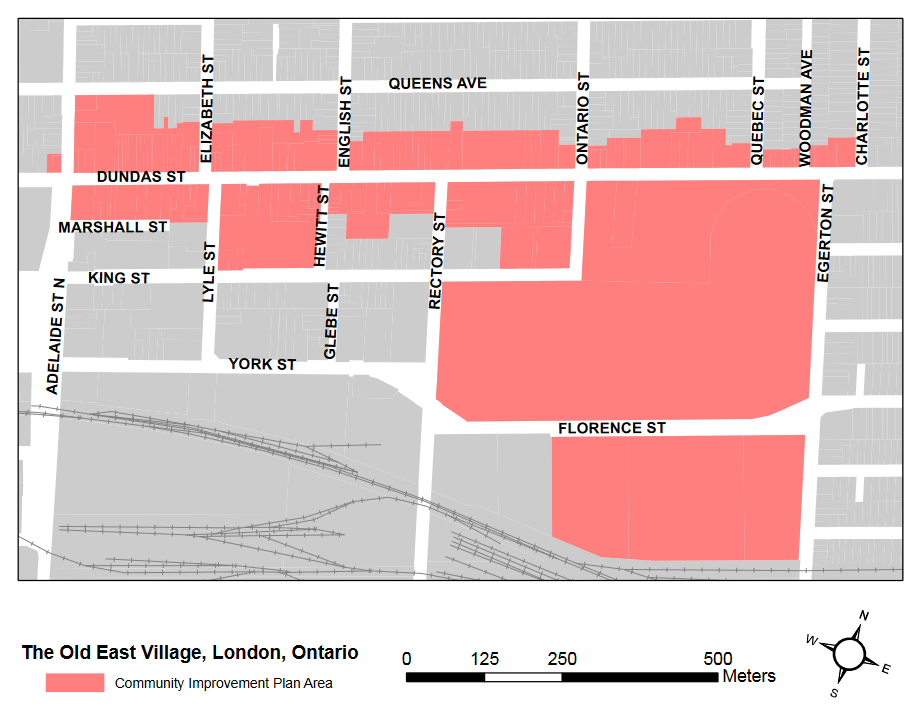 Boundaries of the OEV BIA. Back to the Fuschia is located just east of Charlotte St.