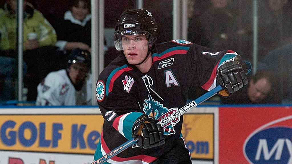 Shea Weber during his junior playing days with the Kelowna Rockets of the WHL.