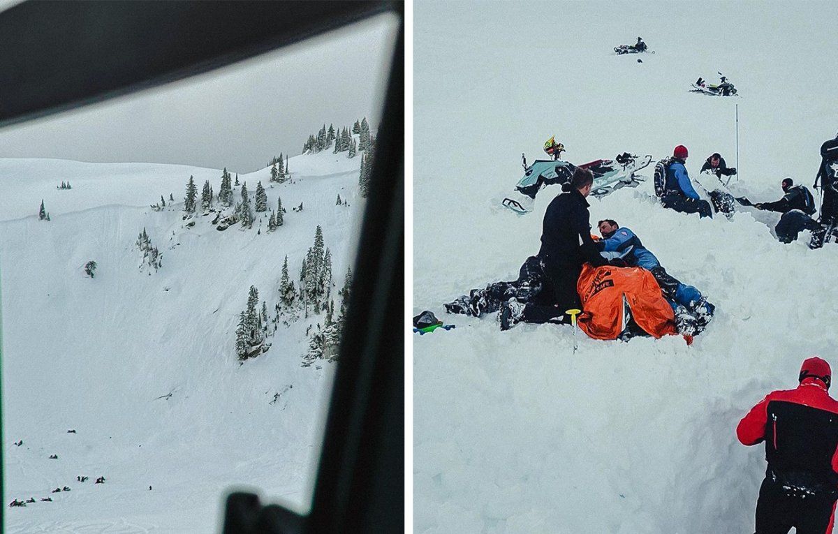 A snowmobiler was rescued from an avalanche in B.C.