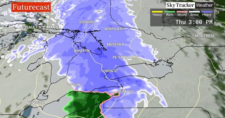 „Най-значителният снеговалеж за сезона досега“ може да удари района на Торонто в четвъртък