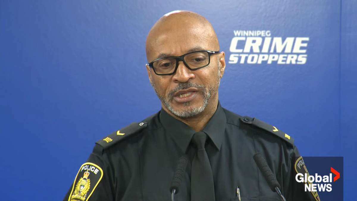 Const. Claude Chancy speaks to media at a Feb. 5, 2024, press conference.