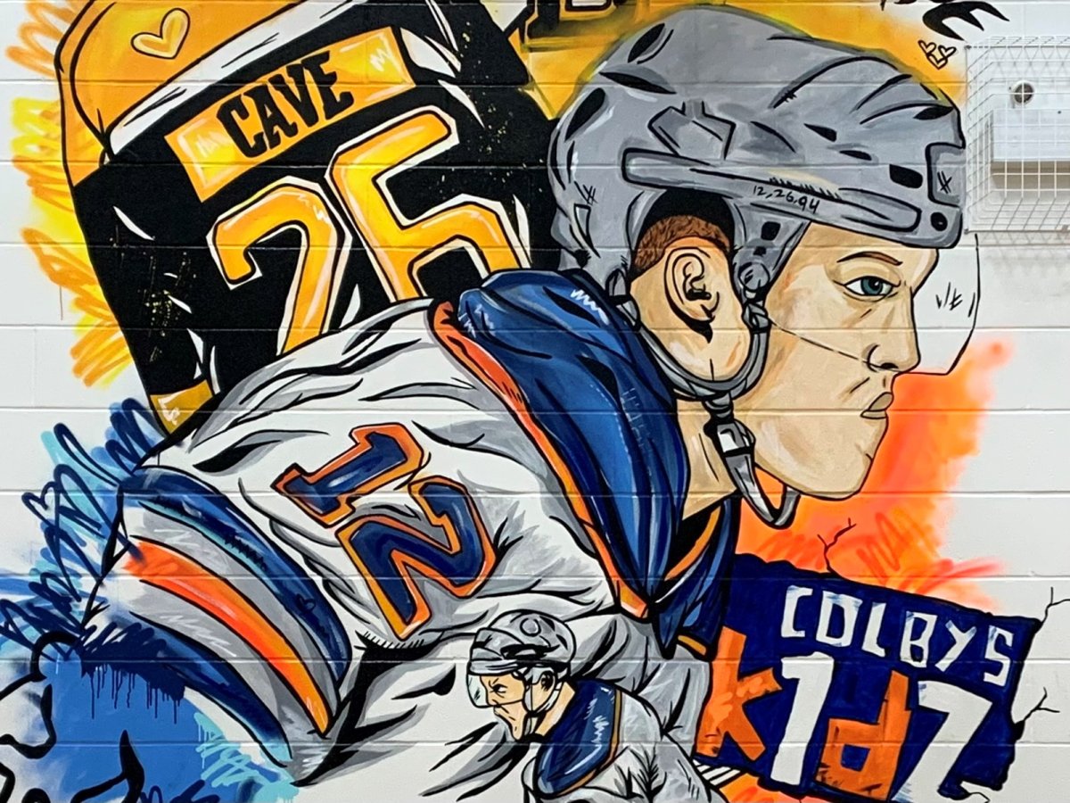A new mural at CASA Mental Health pays tribute to the late Colby Cave, a former Oilers forward and mental health champion.