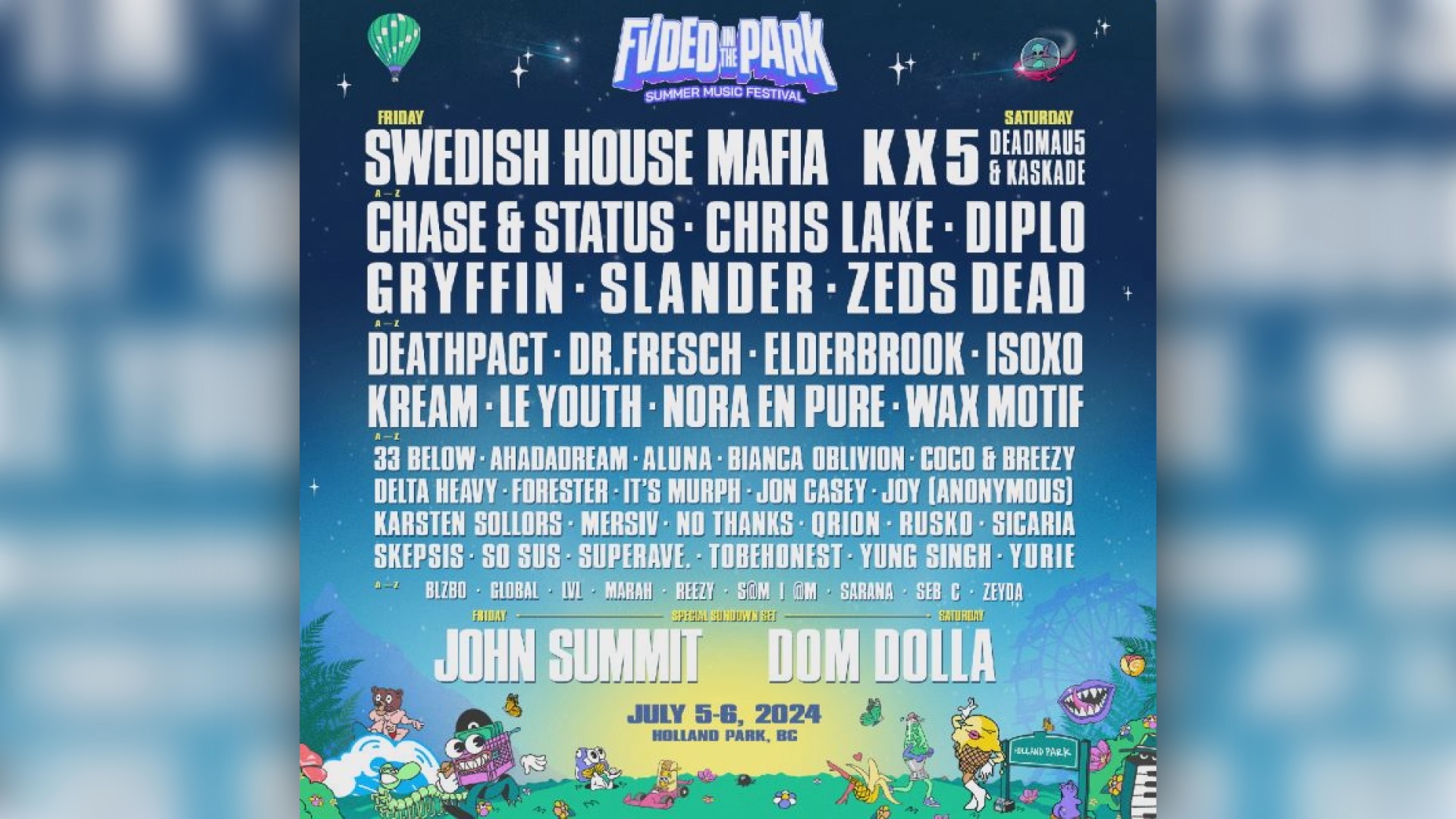 Surrey’s FVDED in the Park music festival returning in 2024