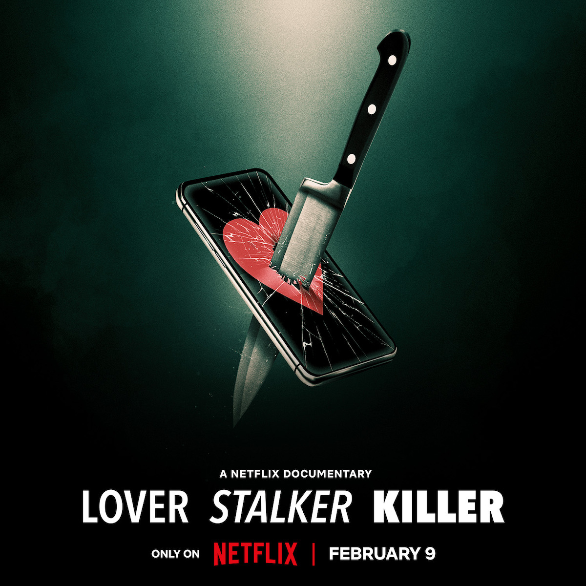 The promotional poster for Netflix documentary 'Lover, Stalker, Killer.'