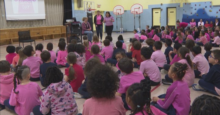 „Тормозът не е ОК“: Децата в Монреал се обличат за Деня на розовата фланелка