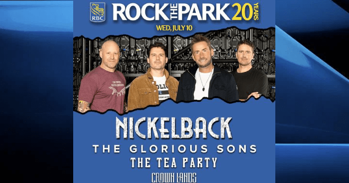 The Glorious Sons, The Tea Party and Crown Lands will be supporting Nickelback on Wed. July 10, 2024 at Rock the Park.