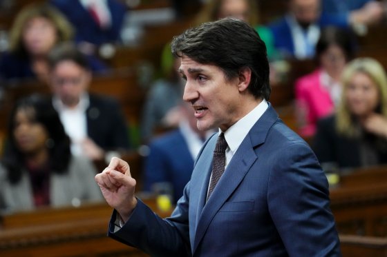 Prime Minister Justin Trudeau speaking in the House of Commons during question period.