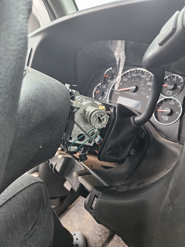 A shot of the ignition removed from the vehicle.