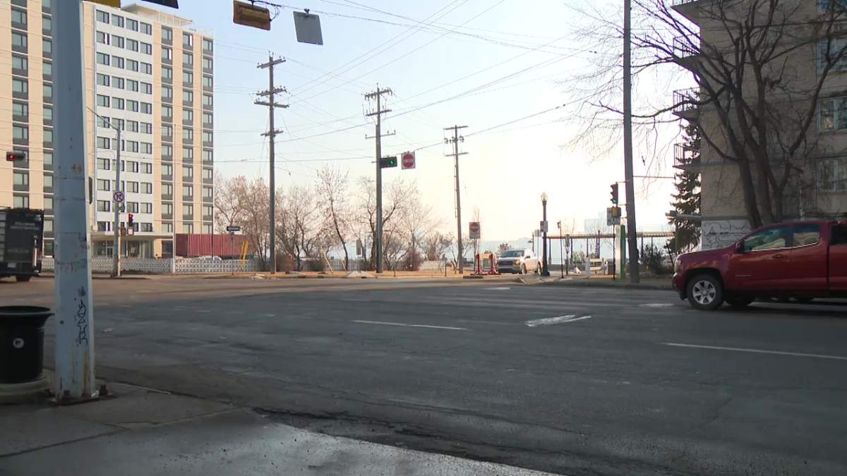 A pedestrian was seriously injured in a collision on Jasper Avenue Friday, Feb. 2, 2024.