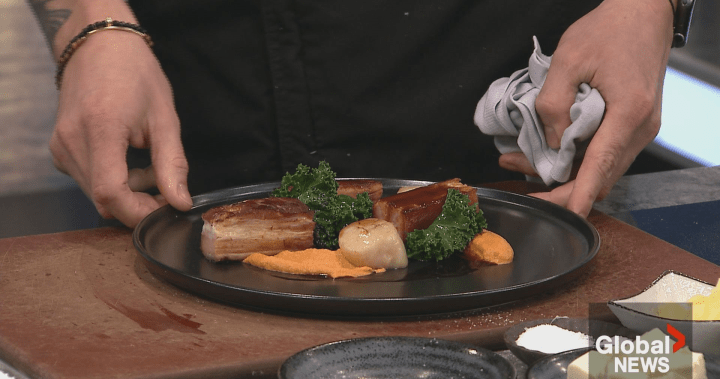 Рецепта: Запечени миди, хрупкаво свинско коремче