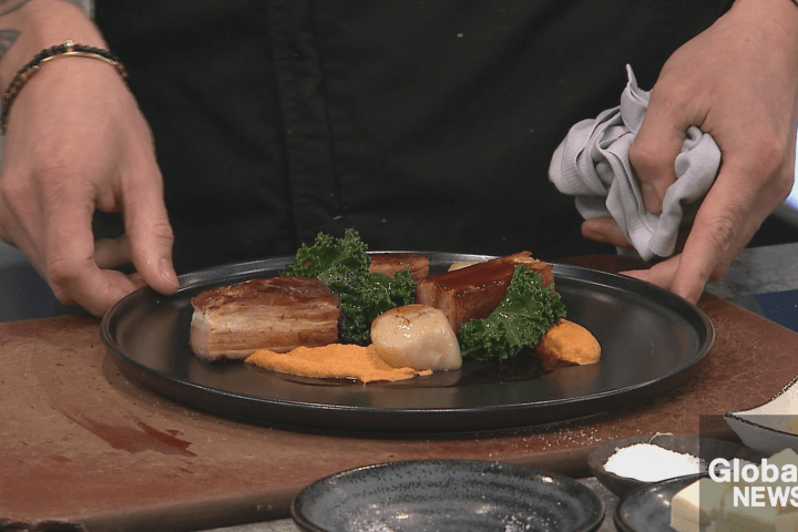 Recipe: Seared scallops, crispy pork belly