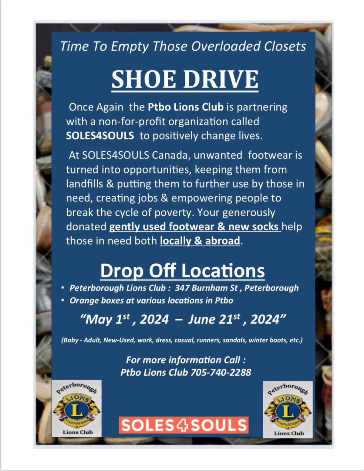 Peterborough Lions Club Shoe Drive - image