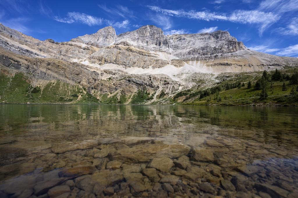 Hidden Lake is seen in Banff National Park.