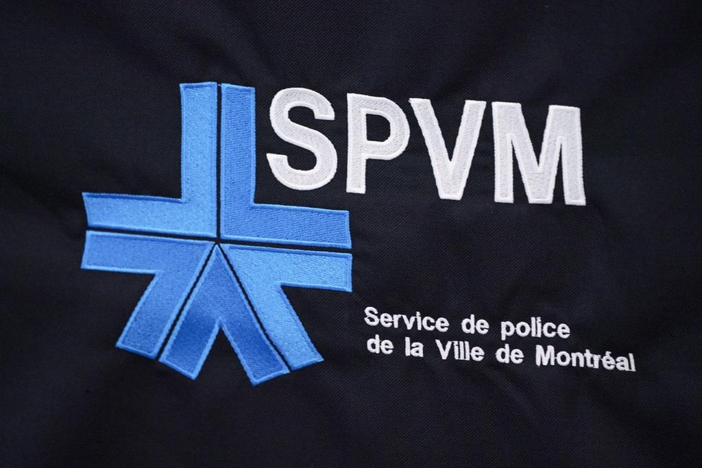The Montreal Police logo is seen in Montreal.