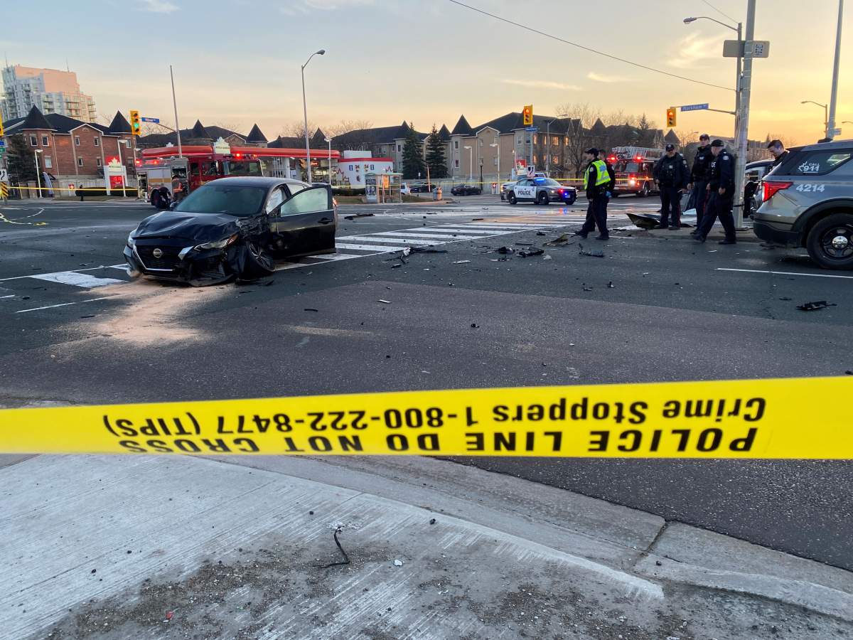 Scene of the crash in Scarborough on March 13, 2024.