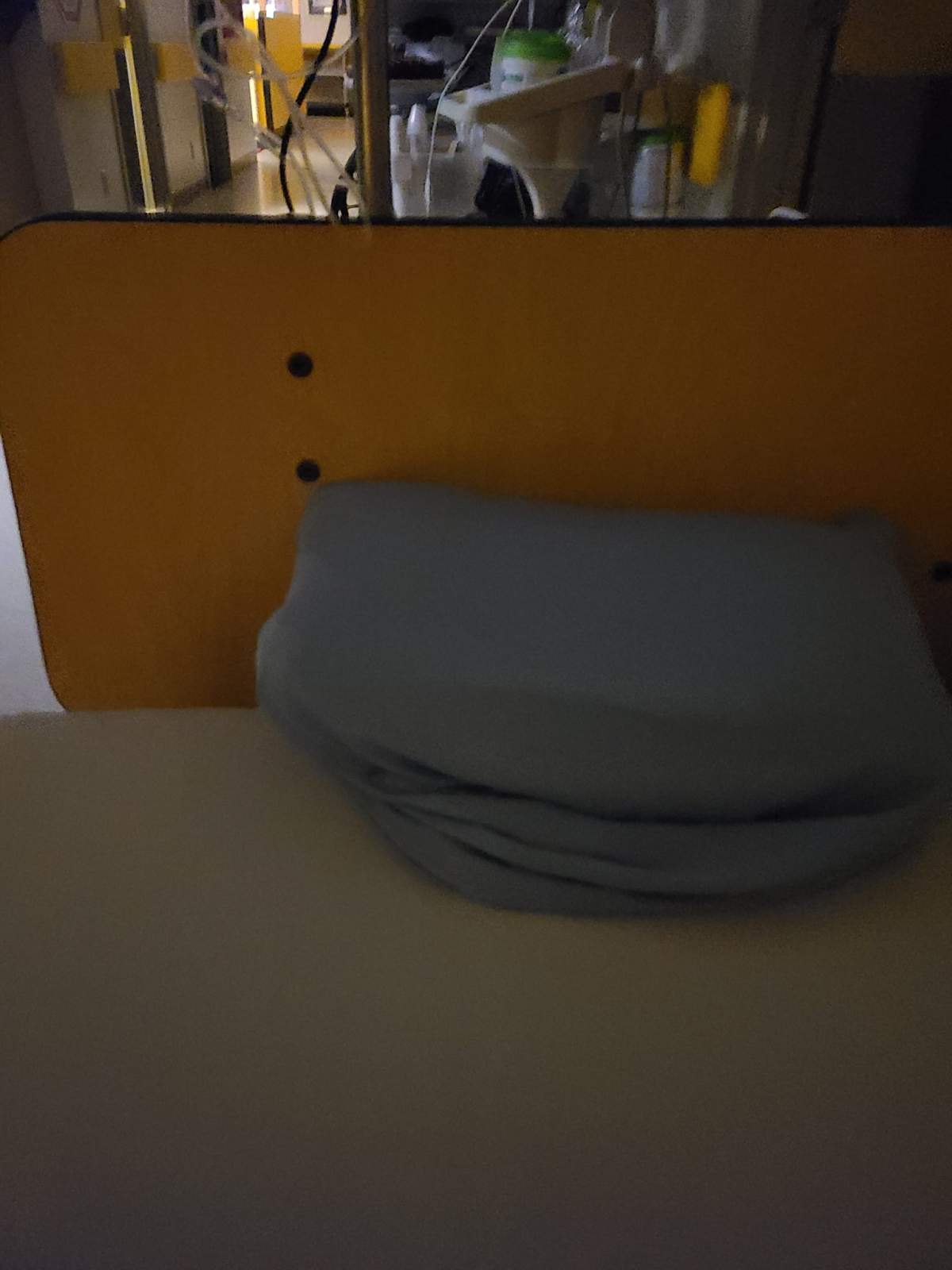 Eric Roberts’ bed in the hallway at Victoria General Hospital.