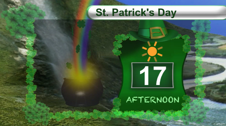 A big ridge of high pressure builds in teen temperatures for the Okanagan for St. Patrick's Day weekend.