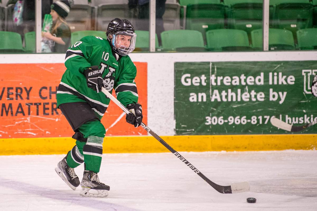 Huskies women’s hockey defender Brooklyn Stevely.
