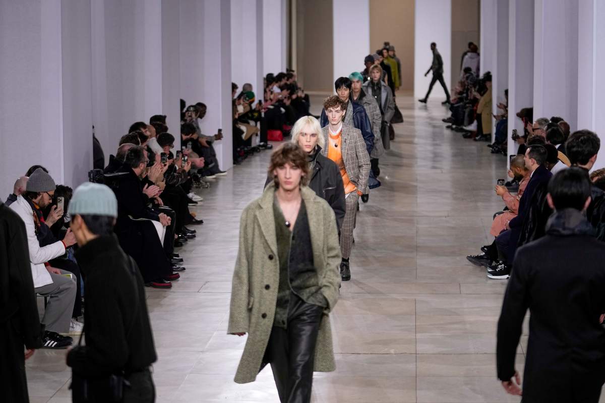 Models wear creations for Hermes as part of the Menswear ready-to-wear Fall-Winter 2024-2025 collection presented in Paris, Saturday, Jan. 20, 2024.