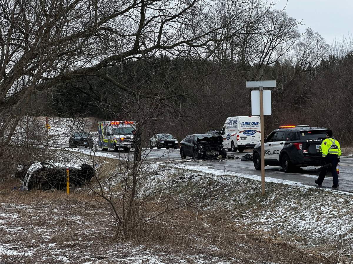 Hamilton Paramedics say one person has died at the scene of a crash on Highway 52, west of the city.