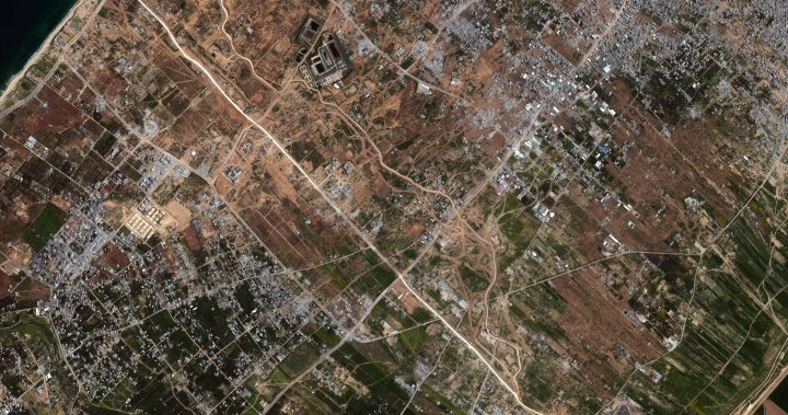 Сателитни изображения анализирани от Сателитния център на ООН показват че