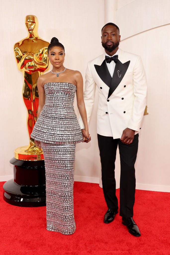 (L-R) Gabrielle Union-Wade and Dwyane Wade attend the 96th Annual Academy Awards on March 10, 2024 in Hollywood, California.