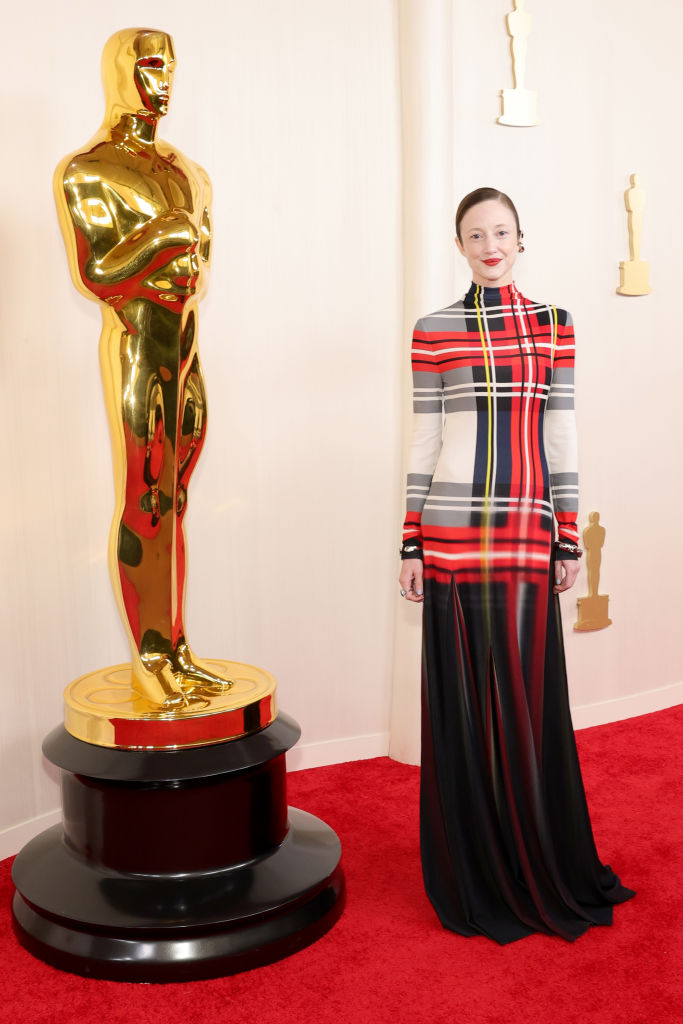Andrea Riseborough attends the 96th Annual Academy Awards on March 10, 2024 in Hollywood, California.