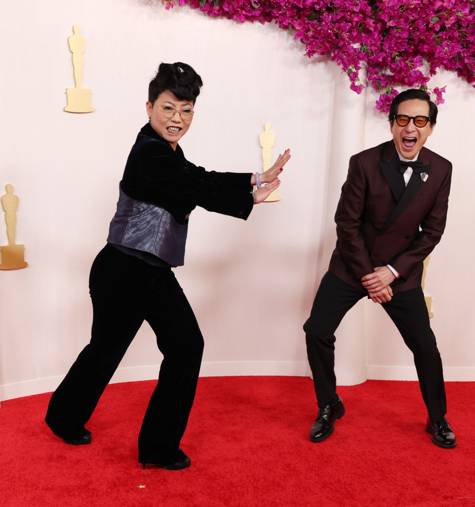(L-R) Echo Quan and Ke Huy Quan attend the 96th Annual Academy Awards on March 10, 2024 in Hollywood, California.