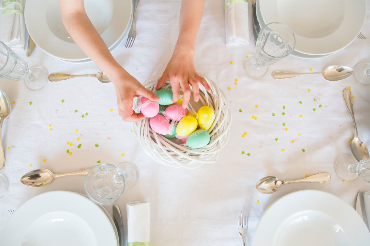 Easter decorations on dinning room table