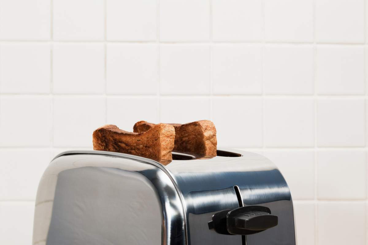 stainless steel toaster on kitchen counter