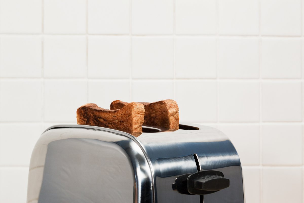 stainless steel toaster on kitchen counter