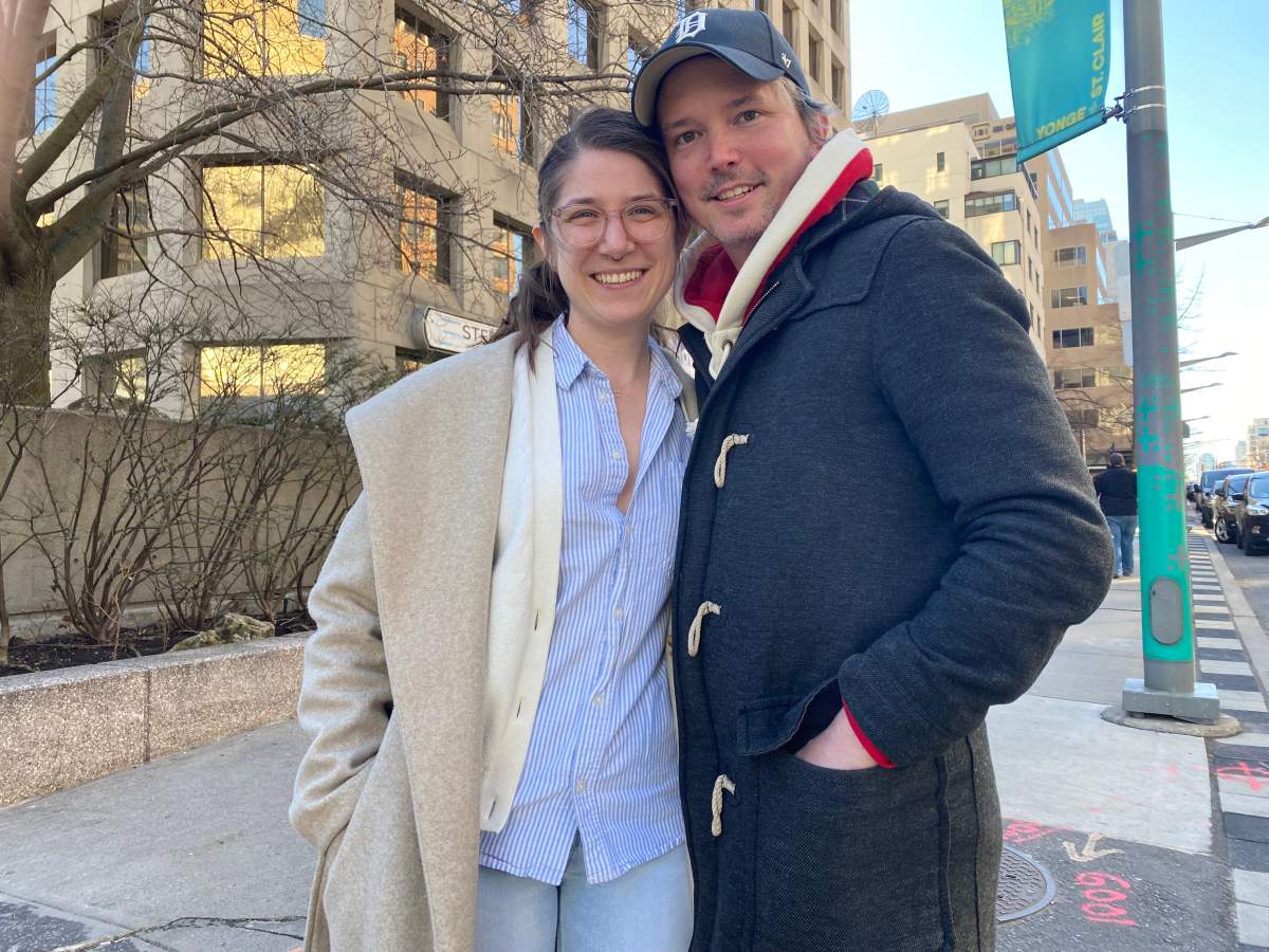 Adam Ward (right) and his fiancée, Sasha Warunkiewicz.