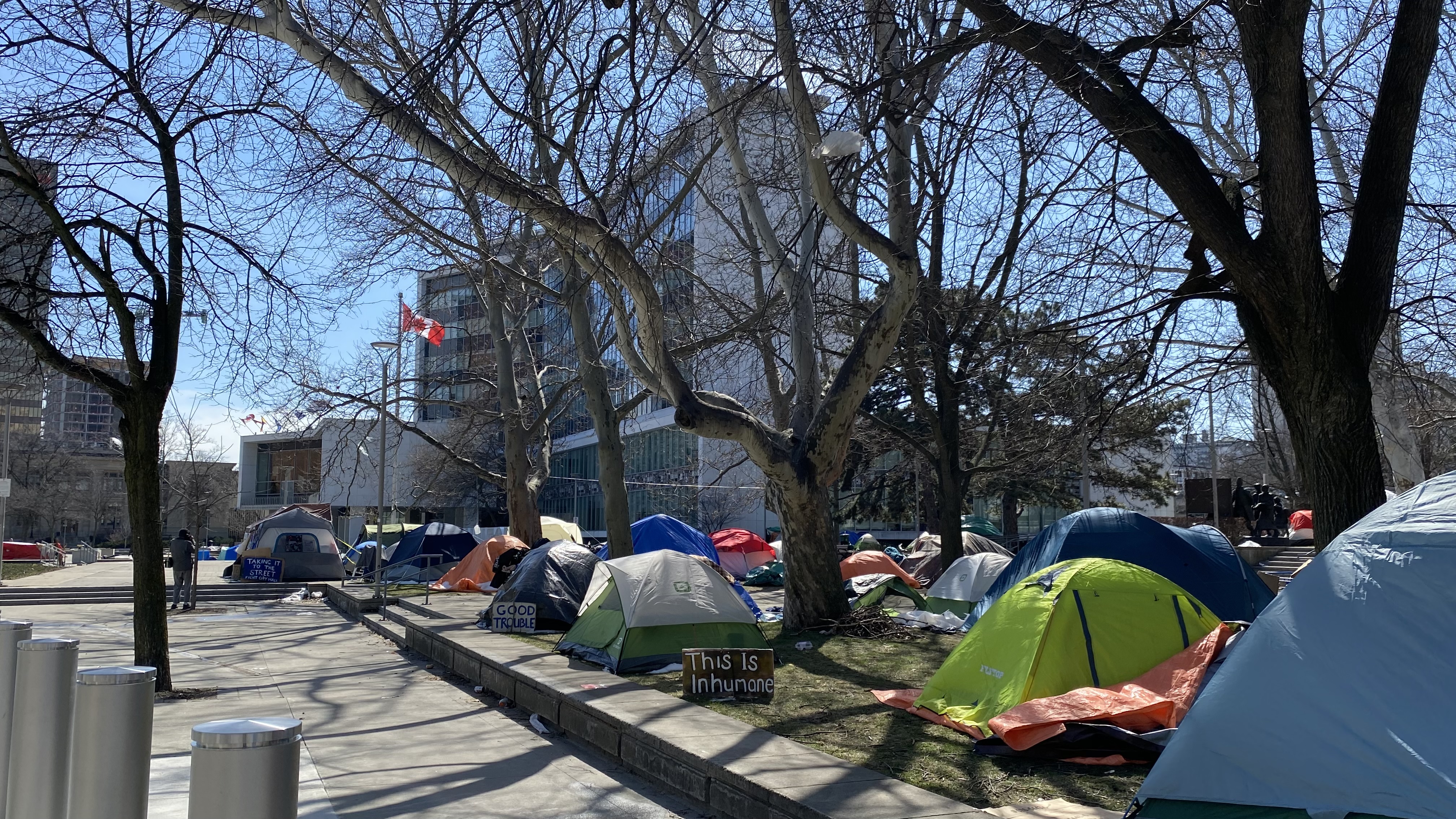 More trespass notices issued to people in encampment at Hamilton city hall