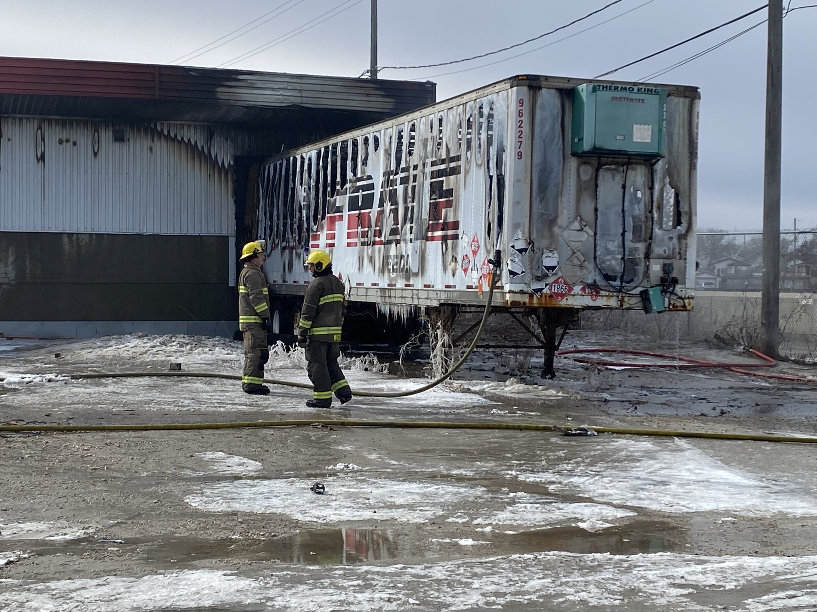 Winnipeg fire crews battle blaze at trucking company, most of building saved