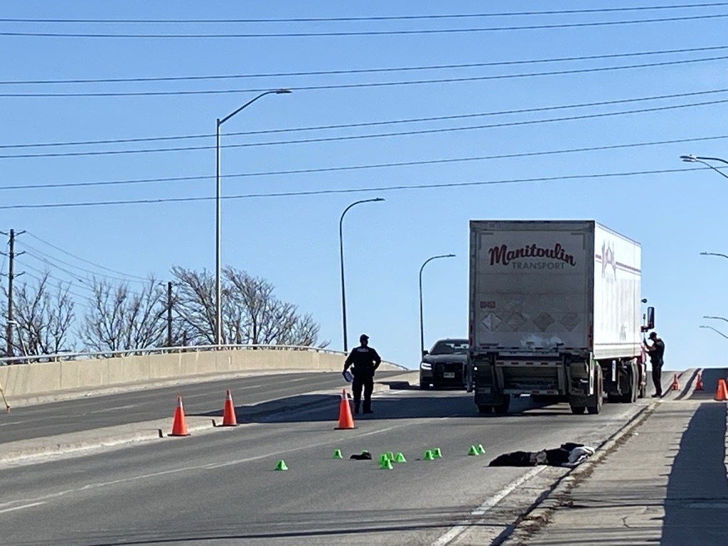 London Police investigate fatal pedestrian collision at Adelaide St on March 13, 2024. 