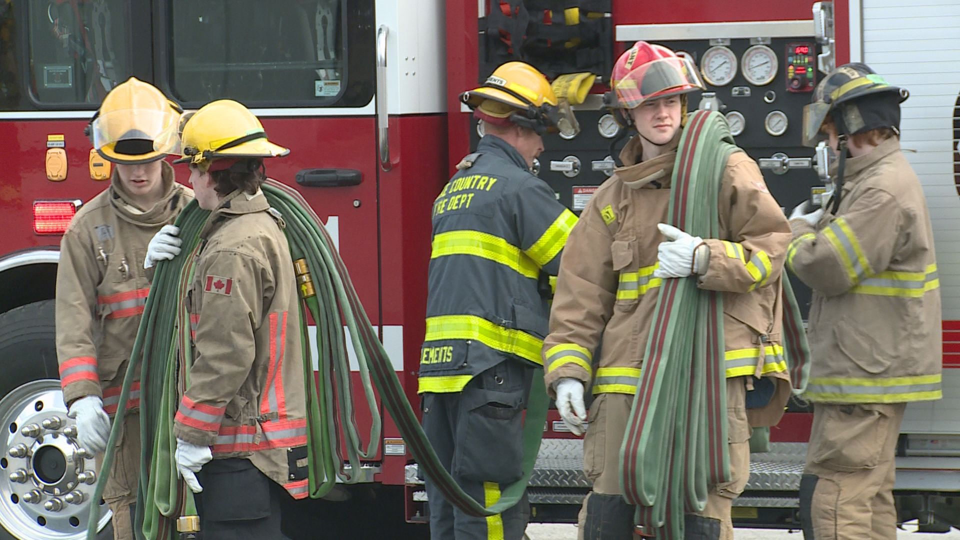 Okanagan high school students learning what it takes to become a firefighter