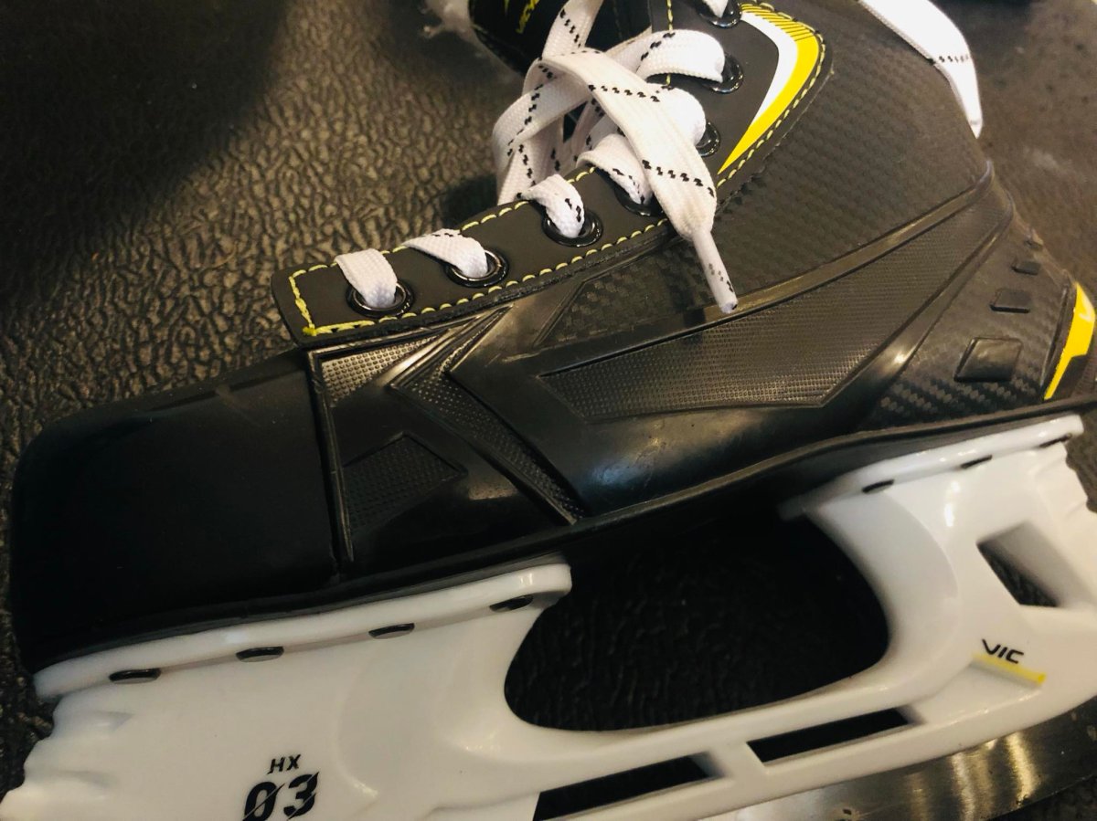 Phioto of a hockey skate close up