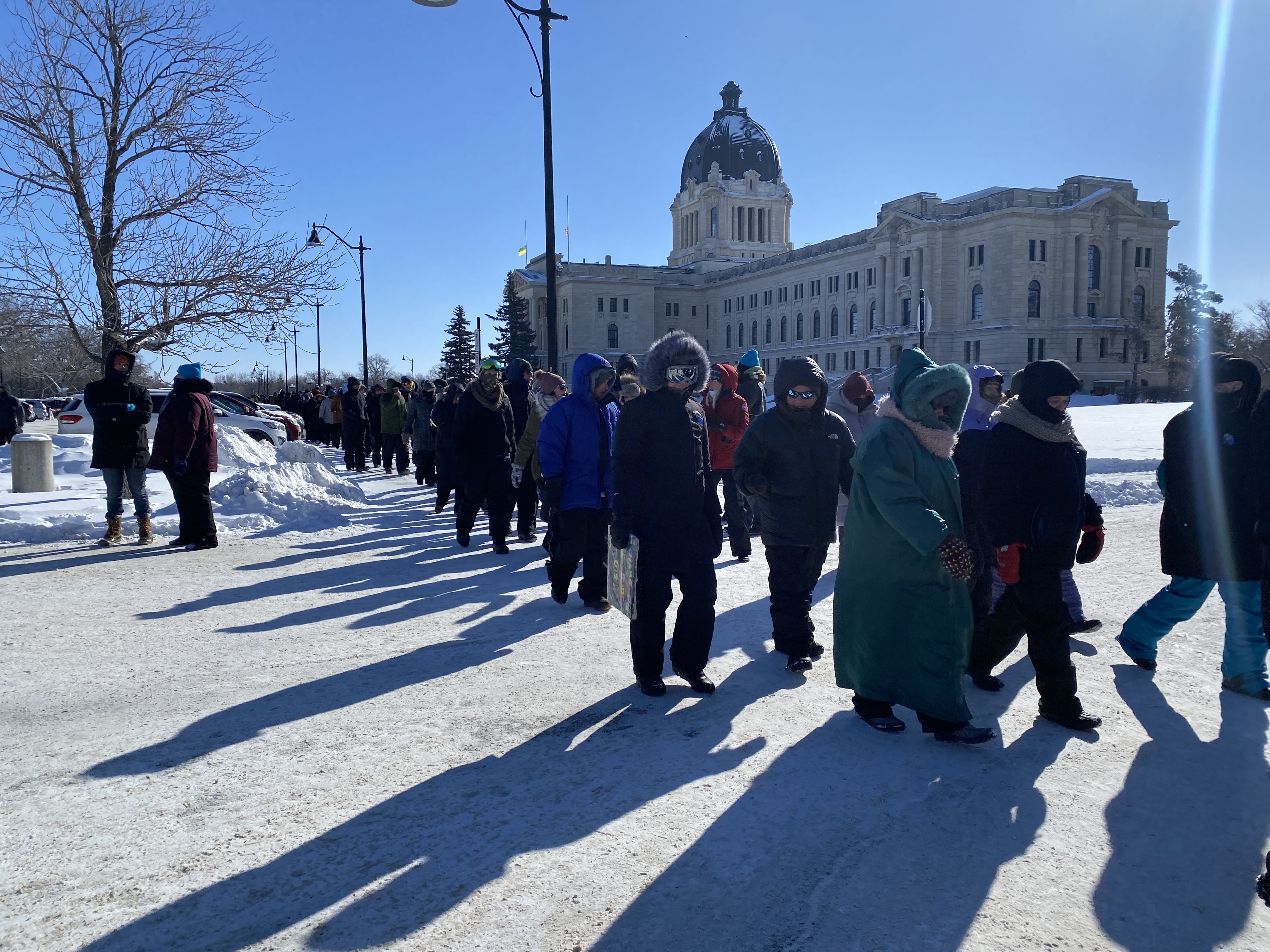 ‘Enough is enough’: Sask. teachers bring strike line to the legislature