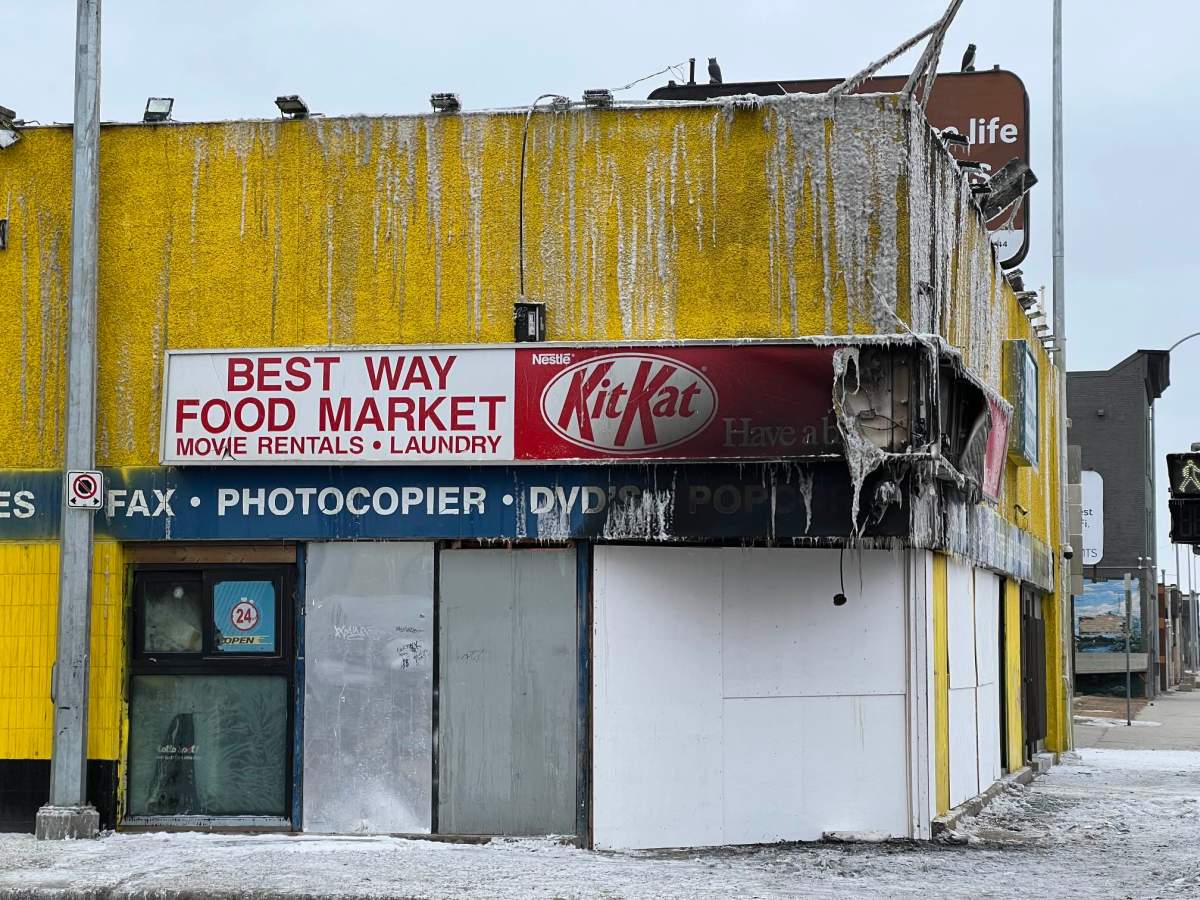The aftermath of a Saturday night fire on Main Street.