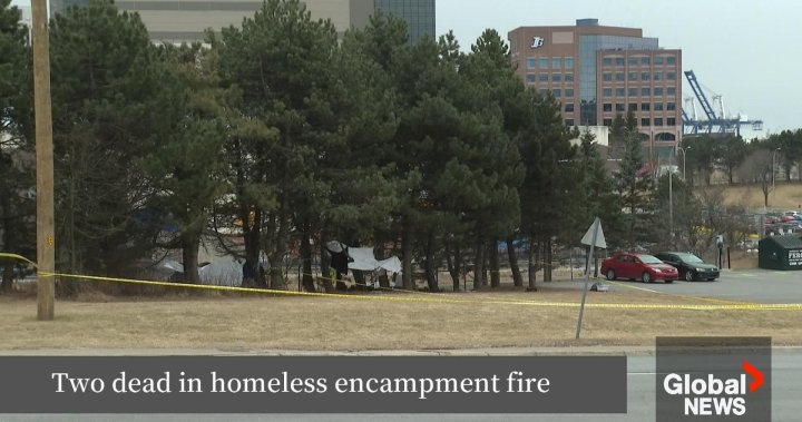 N.B. общност, опустошена от смъртта на двама бездомни хора при пожар в палатка