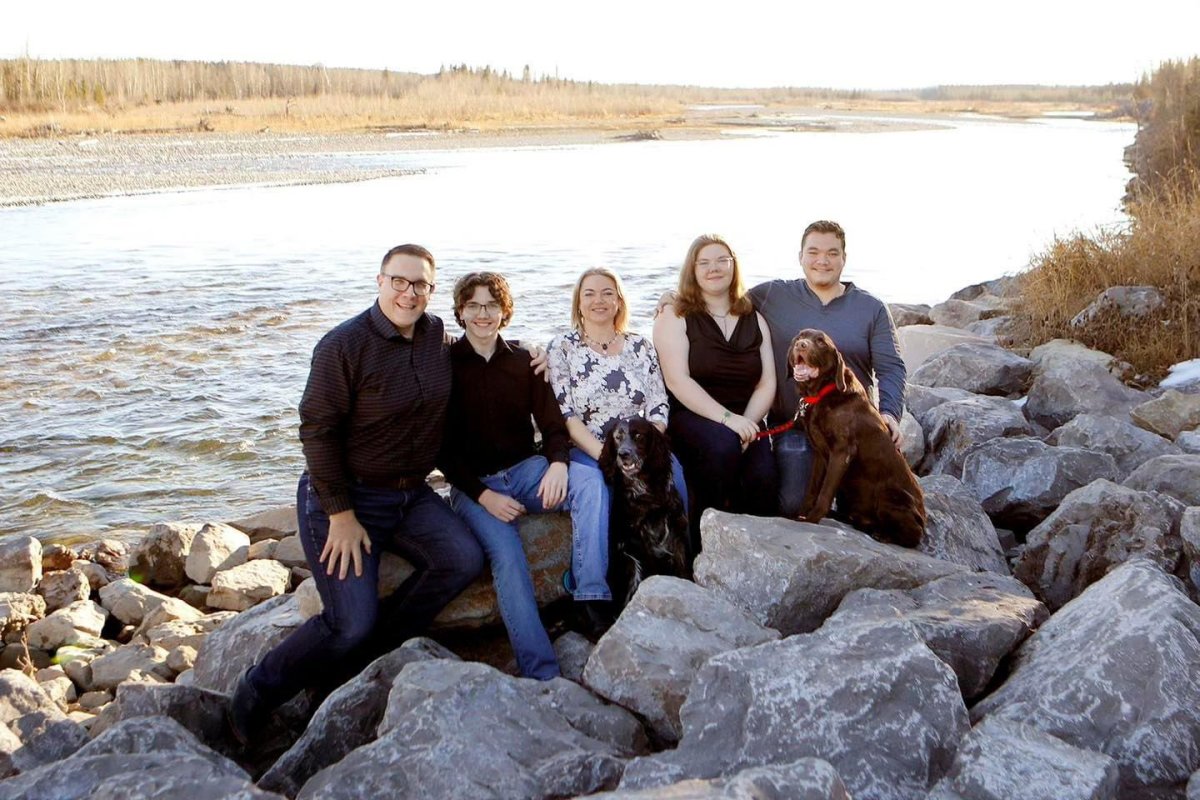 Alberta MLA Jason Nixon picture with his family.