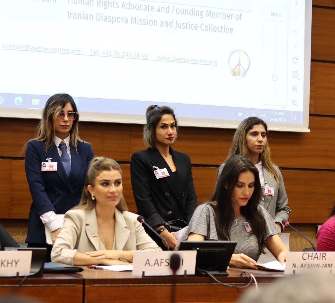 Canadian-Iranian Nazanin Afshin-Jam stood by Etekhari and several other victims in Geneva.